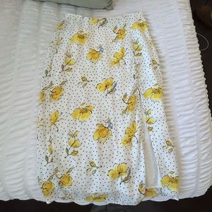 Abercrombie and Fitch Floral Midi Skirt w/ Slit